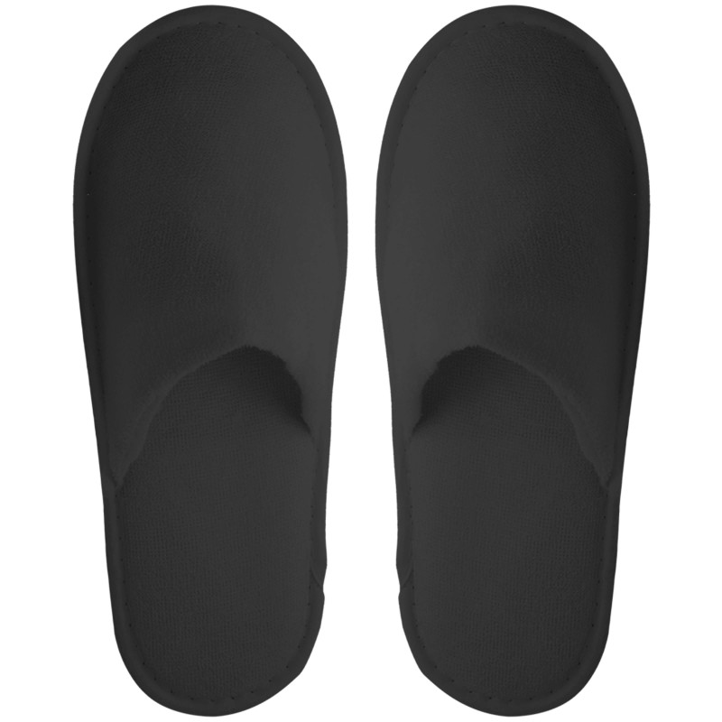 Black terry slippers 6 mm sole